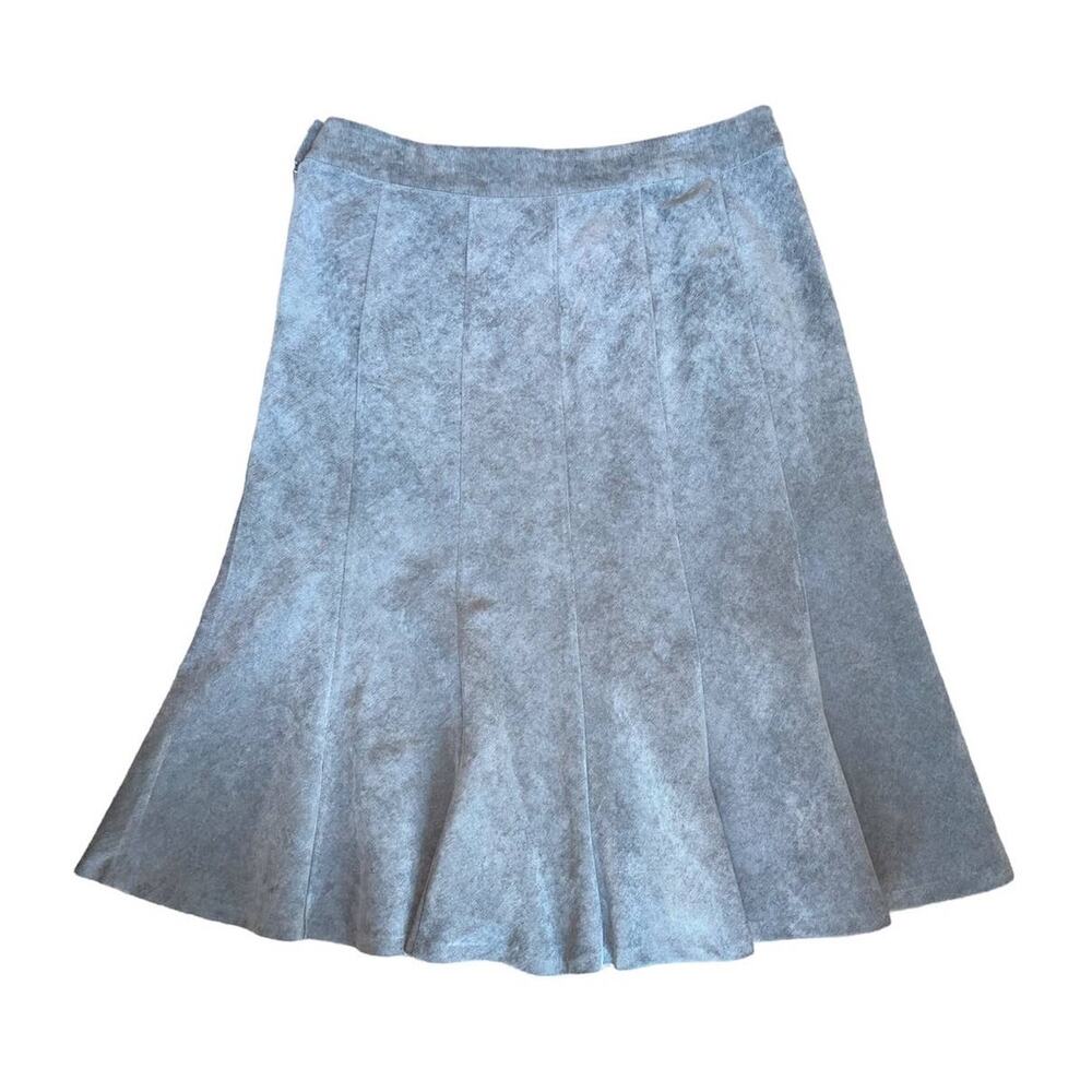 CJ Banks Gray Micro Ribbed Panel Midi Skirt size 16W